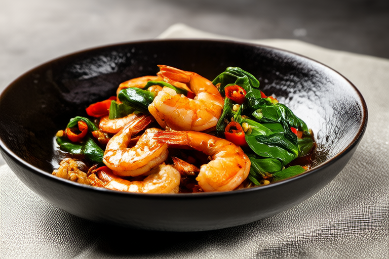 Stir-Fried Basil with Fresh Shrimp – A Fujian Delicacy