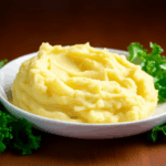 Creamy Buttery Mashed Potatoes with Herbaceous Green Vegetables
